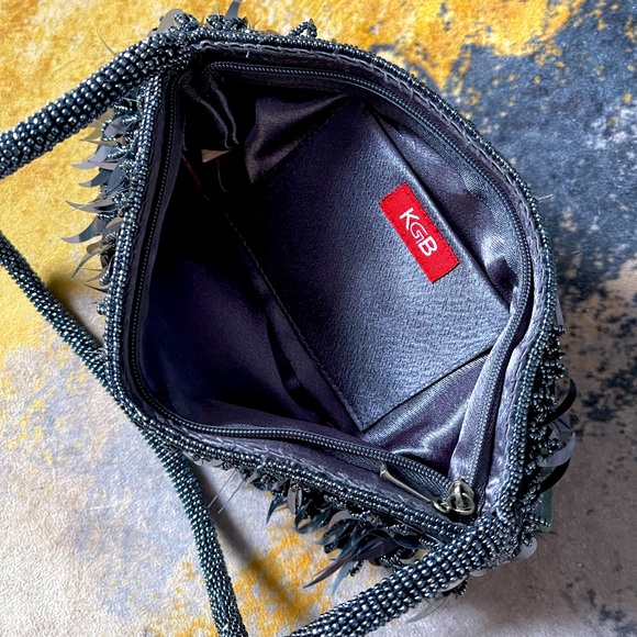 Metallic grey clutch bag 🌚 beads & sequins - Picture 12 of 12